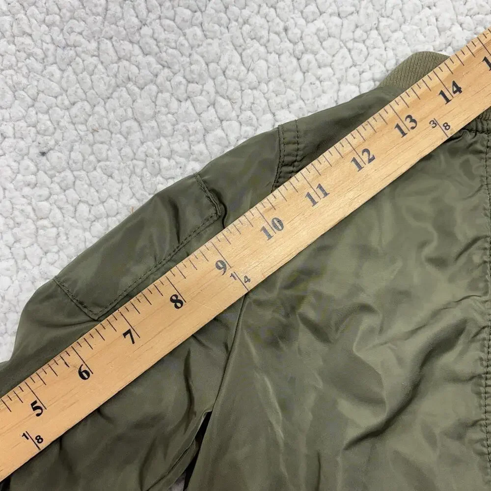 Vintage OshKosh B'gosh Jacket 24 months Girls Olive Green Bomber Classic 90s